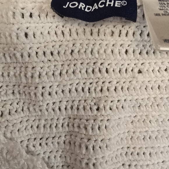 Vintage Jordache Y2K Crochet Button Cardigan Cottagecore Feminine boho Beach Med - Picture 7 of 8